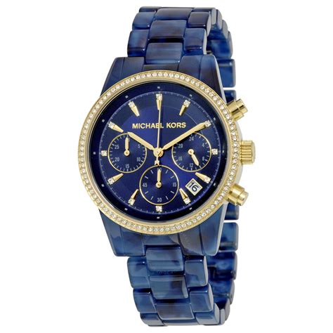 silver and blue michael kors watch|mk blue watch.